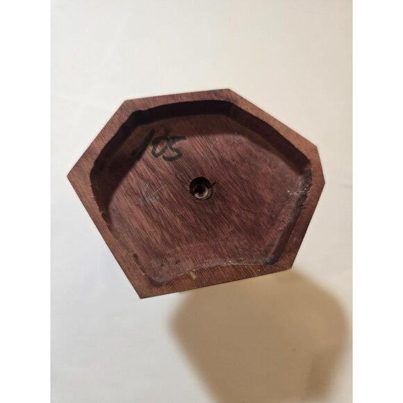 VTG Quartz Crystal Geode with Handmade Stained Wood Stand Unique One of a Kind - Picture 10 of 10